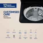 Panasonic NA-F80X11PRB8 Kg 5 Star Fully-Automatic Top Load Washing Machine (Pure Black, Drynamic Spin, MirAIe, StainMaster, Soft Closing Lid, 12 Wash Programs, Big Lint Filter)