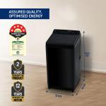 Panasonic NA-F80X11PRB8 Kg 5 Star Fully-Automatic Top Load Washing Machine (Pure Black, Drynamic Spin, MirAIe, StainMaster, Soft Closing Lid, 12 Wash Programs, Big Lint Filter)