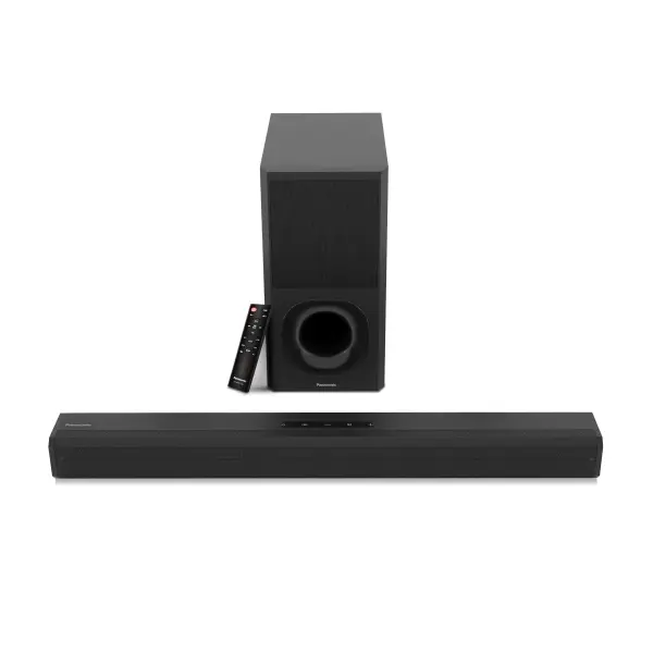 Panasonic SC-HTS160GWK 160W 2.1Ch with 3D Surround Soundbar Speaker System, Bluetooth, USB, RCA, AUX Inputs Remote Control