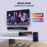 Panasonic SC-HTS160GWK 160W 2.1Ch with 3D Surround Soundbar Speaker System, Bluetooth, USB, RCA, AUX Inputs Remote Control