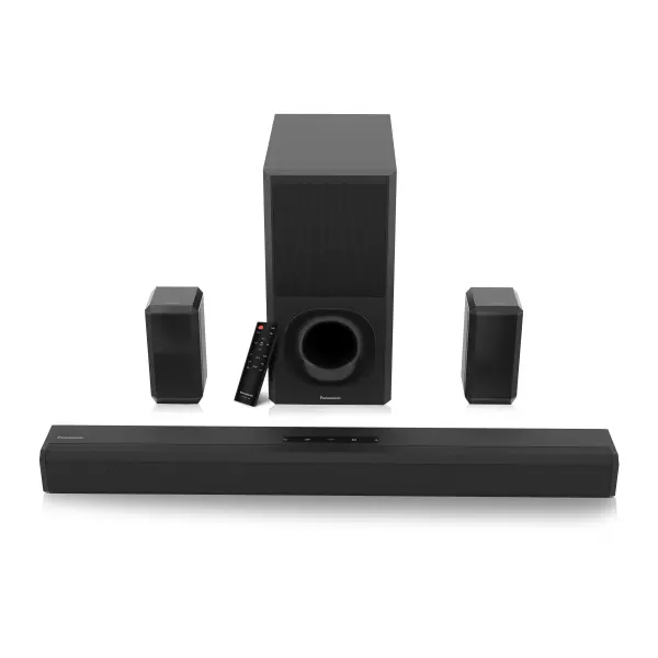 Panasonic SC-HTS400GWK 5.1 Ch Sound Bar with 3D Surround Sound 400W Dolby Digital Plus Tpuch Control (150W+50W*3,& 50W*2),BT 5.3, USB,HDMI ARC,Optical,Aux with Remote Control &Display
