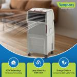 Symphony Touch 50 Desert Air Cooler | High-Efficiency Cooling Pad | 185W | CFD Technology for Uniform Cooling | Fully Closable Louvers | Stylish & Compact Desert Air Cooler