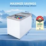 Haier HFC-300GM5, 5-Star Rated Glass Top Freezer, Single Mould, Anti-Rodent, Integrated Lock, with metal Liner inside and 4 Years Comprehensive Warranty (White)