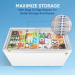 Haier HFC-300GM5, 5-Star Rated Glass Top Freezer, Single Mould, Anti-Rodent, Integrated Lock, with metal Liner inside and 4 Years Comprehensive Warranty (White)