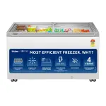 Haier HFC-400GM5, 5-Star Rated Glass Top Freezer, Single Mould, Anti-Rodent, Integrated Lock, with metal Liner inside and 4 Years Comprehensive Warranty (White)