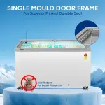 Haier HFC-400GM5, 5-Star Rated Glass Top Freezer, Single Mould, Anti-Rodent, Integrated Lock, with metal Liner inside and 4 Years Comprehensive Warranty (White)