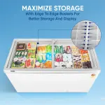 Haier HFC-400GM5, 5-Star Rated Glass Top Freezer, Single Mould, Anti-Rodent, Integrated Lock, with metal Liner inside and 4 Years Comprehensive Warranty (White)