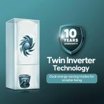 Haier HRB-3502BS-P 325 L 2 Star Frost Free Bottom Mount Double Door Refrigerator | Jhukna Mat - Bottom Freezer | Twin Inverter | Twist Ice Maker | 1 Hour Icing Technology, Brushline Silver