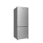 Haier HRB-3502BS-P 325 L 2 Star Frost Free Bottom Mount Double Door Refrigerator | Jhukna Mat - Bottom Freezer | Twin Inverter | Twist Ice Maker | 1 Hour Icing Technology, Brushline Silver