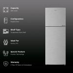 Haier HRF-2902EBS-P 240 Litres 2 Star Frost Free Double Door Refrigerator with Turbo Icing, Brushline Silver