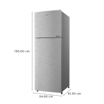 Haier HRF-2902EBS-P 240 Litres 2 Star Frost Free Double Door Refrigerator with Turbo Icing, Brushline Silver