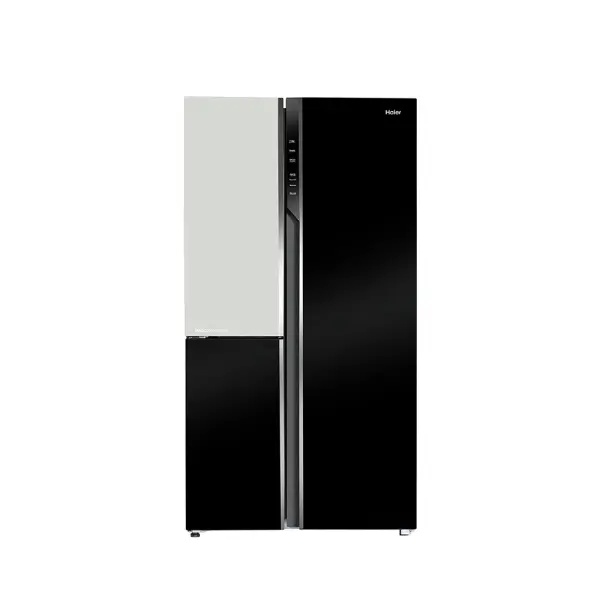 Haier HRT-683KWG 598L, 3-Star, Vogue 83% Convertible Fridge Space, Expert Inverter 3-Door Side by Side Refrigerator, (Black White Glass)